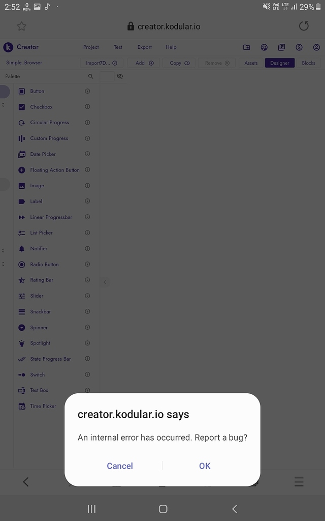 My app Not Exporting Discuss Kodular Community