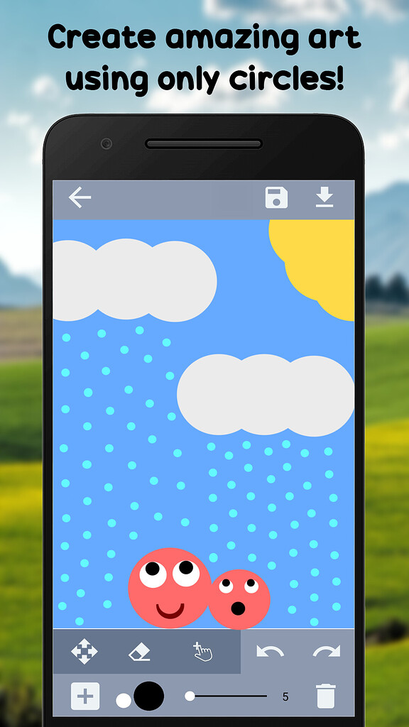 Pixel Paint Drawing app using only circles Koded Apps