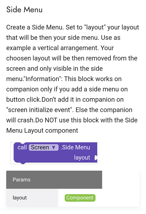 How to add side menu layout. Discuss Kodular Community