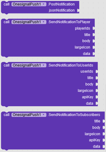 Blocks for sending notification to different segments.