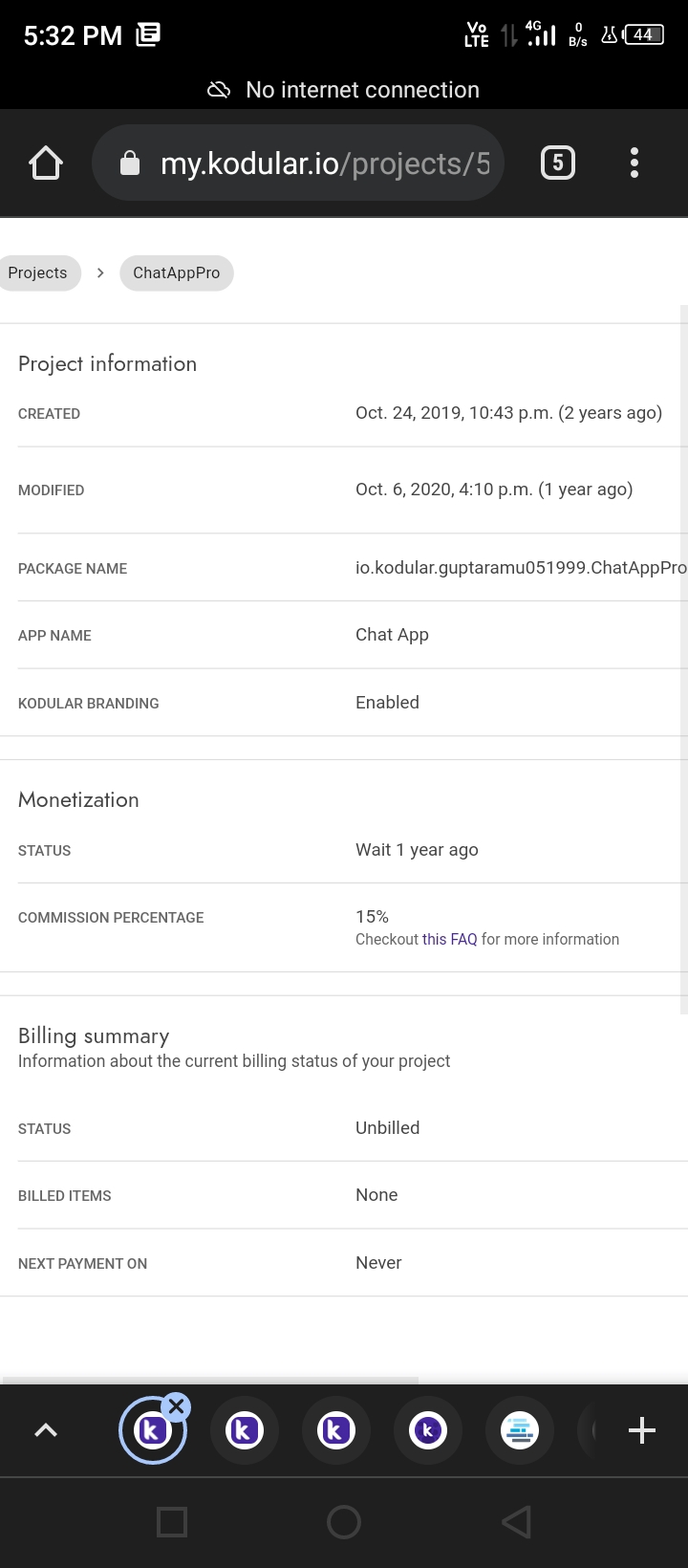 Why its show me this Status = wait 1 year ago Discuss Kodular