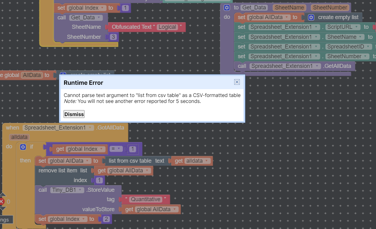 Google Spreadsheet Extension Error Discuss Kodular Community
