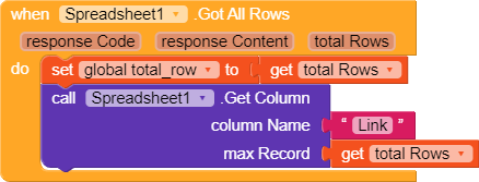 spreadsheet1 got all rows