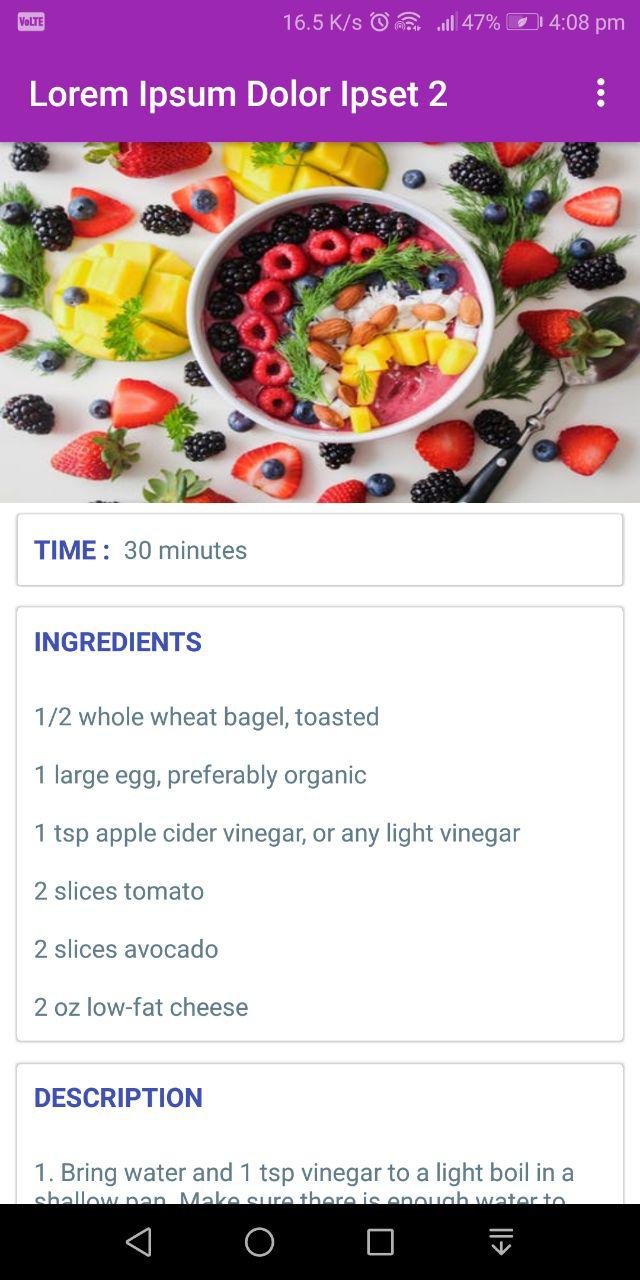 Material Recipe Dynamic Recipe Book App Using Deep Host Custom List